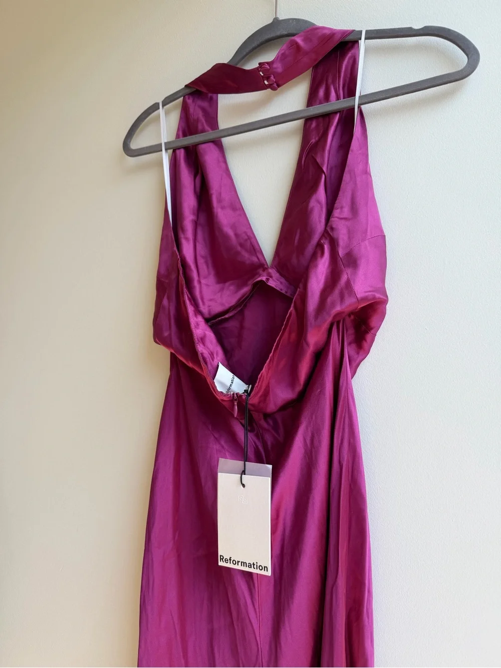 NWT NEW Reformation Daniela Silk Dress | Hibiscus Pink Magenta | US 6 - Picture 8 of 17